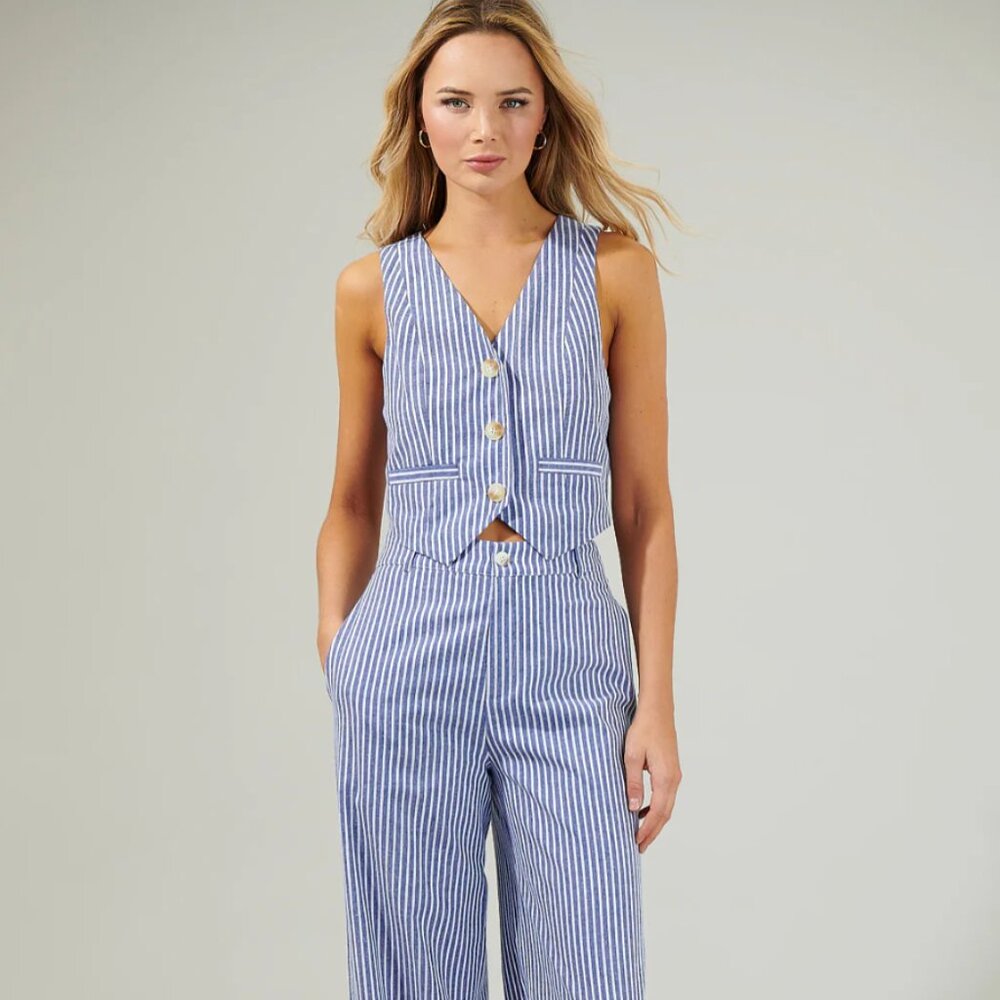 Pinstriped Vest & Trouser Set